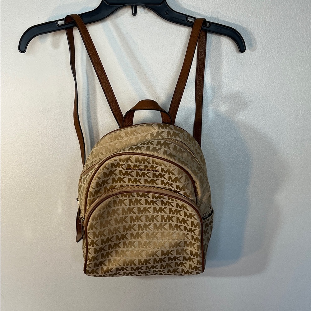 Michael Kors Brown Logo Backpack